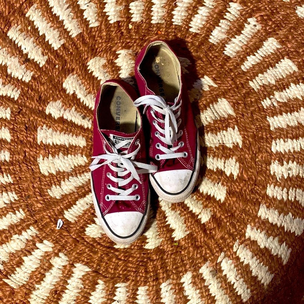 Maroon Low Top Converse size 10 womens